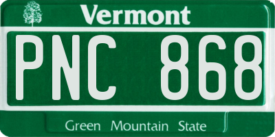 VT license plate PNC868