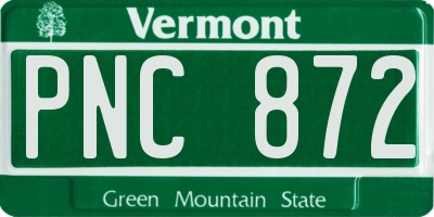 VT license plate PNC872
