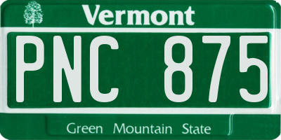 VT license plate PNC875
