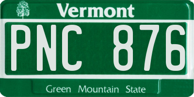 VT license plate PNC876