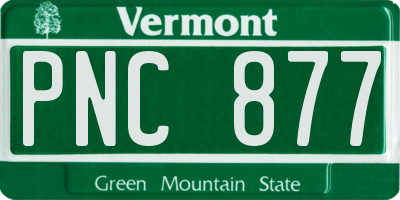 VT license plate PNC877