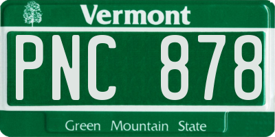 VT license plate PNC878