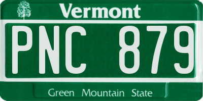 VT license plate PNC879