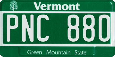 VT license plate PNC880