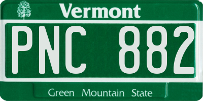 VT license plate PNC882