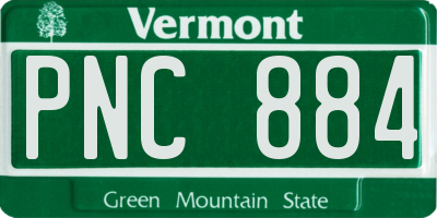 VT license plate PNC884