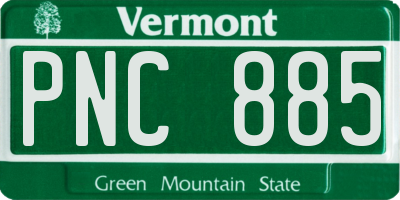 VT license plate PNC885