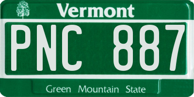 VT license plate PNC887