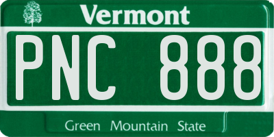 VT license plate PNC888