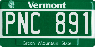 VT license plate PNC891