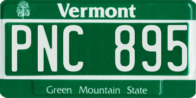 VT license plate PNC895