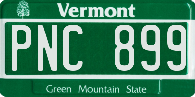 VT license plate PNC899