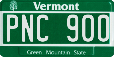 VT license plate PNC900