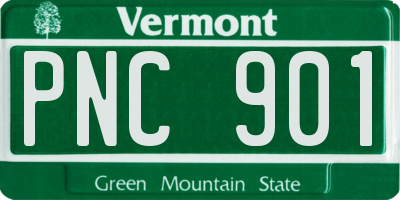 VT license plate PNC901