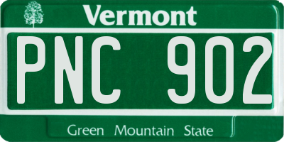 VT license plate PNC902