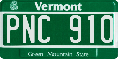 VT license plate PNC910