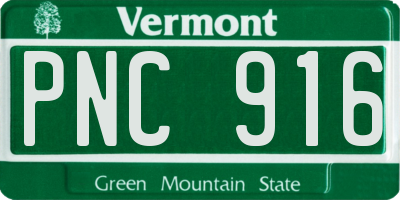 VT license plate PNC916