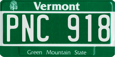 VT license plate PNC918