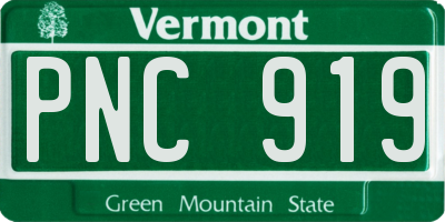 VT license plate PNC919