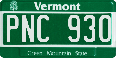 VT license plate PNC930