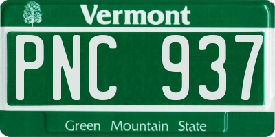 VT license plate PNC937