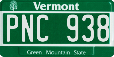 VT license plate PNC938