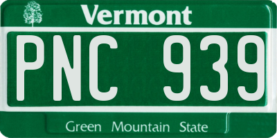 VT license plate PNC939