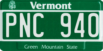 VT license plate PNC940