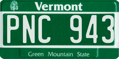 VT license plate PNC943
