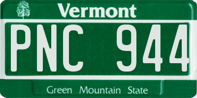 VT license plate PNC944
