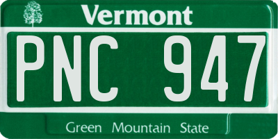 VT license plate PNC947