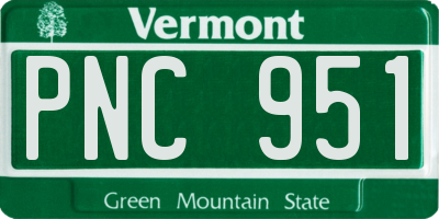 VT license plate PNC951