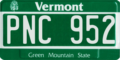 VT license plate PNC952