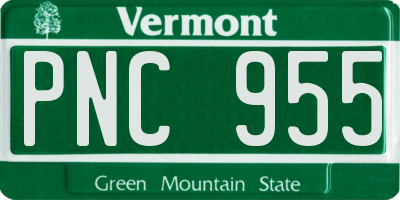 VT license plate PNC955
