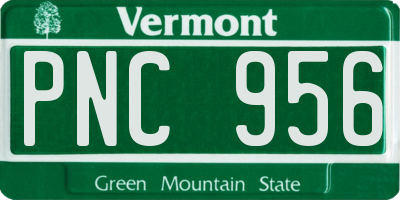 VT license plate PNC956