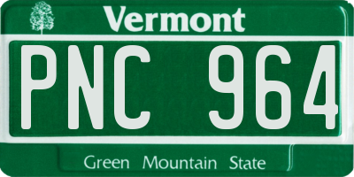 VT license plate PNC964