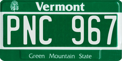 VT license plate PNC967