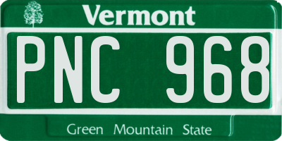 VT license plate PNC968