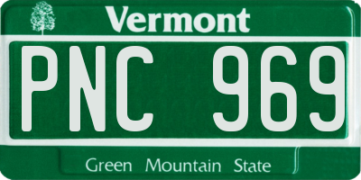 VT license plate PNC969
