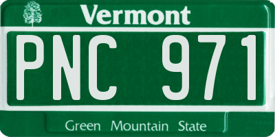 VT license plate PNC971