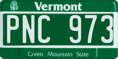 VT license plate PNC973