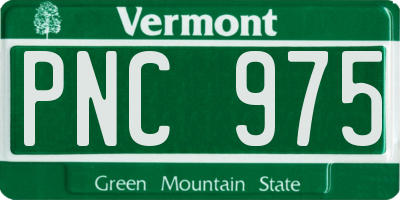 VT license plate PNC975
