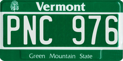 VT license plate PNC976