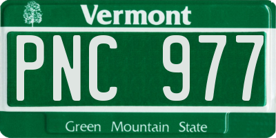 VT license plate PNC977