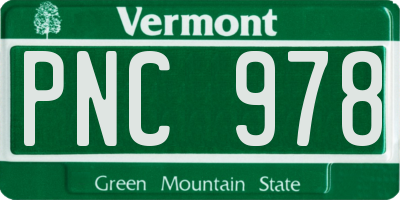 VT license plate PNC978