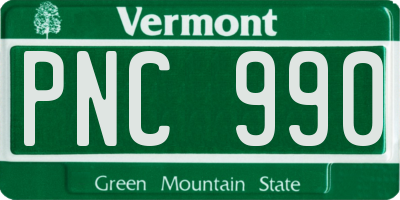 VT license plate PNC990