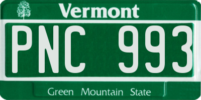 VT license plate PNC993