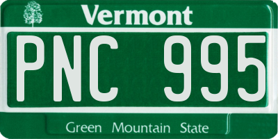 VT license plate PNC995
