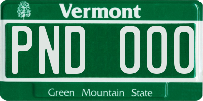 VT license plate PND000
