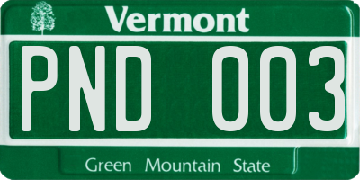 VT license plate PND003